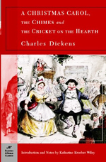 A Christmas carol, the chimes and the cricket on the hearth
