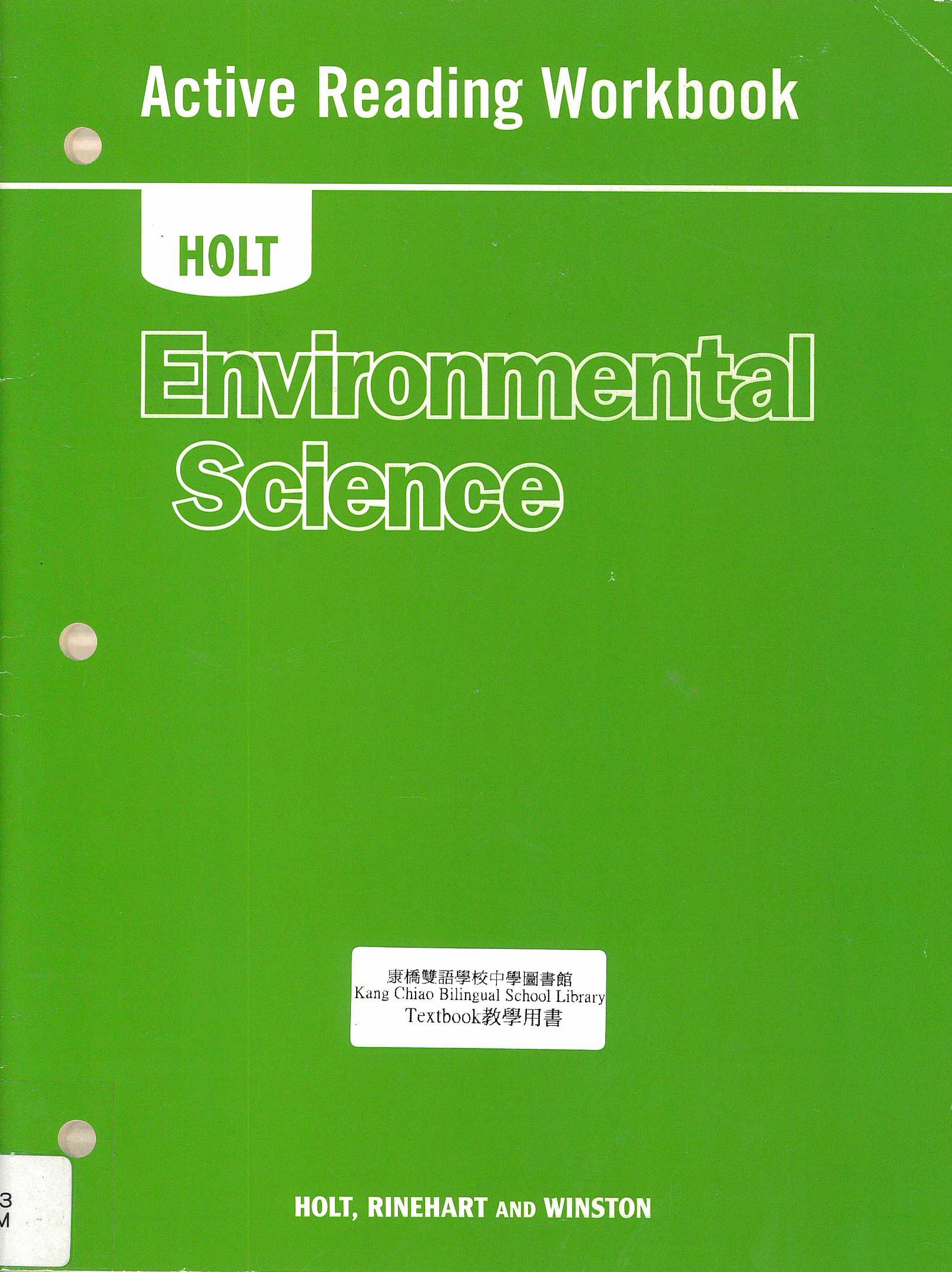 Holt environmental science : active reading workbook