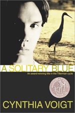 A solitary blue