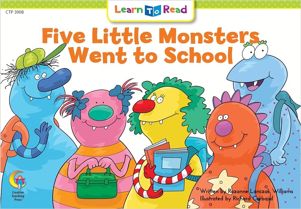 Five little monsters went to school