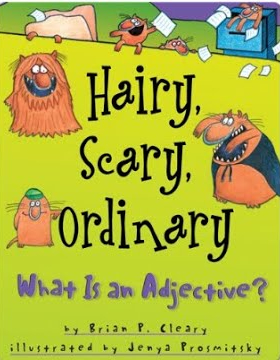Hairy, scary, ordinary  : what is an adjective?  : : illustrated by Jenya Prosmitsky