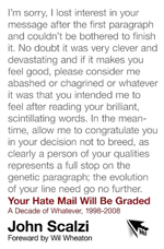 Your hate mail will be graded  : a decade of Whatever, 1998-2008