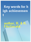 Key words for high achievement