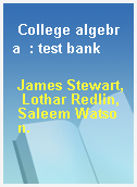 College algebra  : test bank