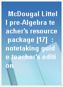 McDougal Littell pre-Algebra teacher