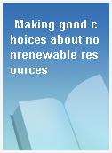 Making good choices about nonrenewable resources