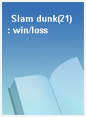 Slam dunk(21)  : win/loss