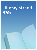 History of the 1920s
