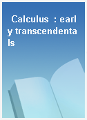 Calculus  : early transcendentals