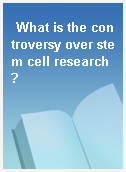What is the controversy over stem cell research?