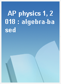 AP physics 1, 2018 : algebra-based