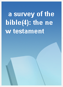 a survey of the bible(4): the new testament
