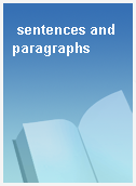 sentences and paragraphs