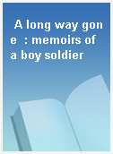 A long way gone  : memoirs of a boy soldier