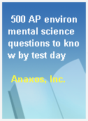 500 AP environmental science questions to know by test day