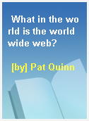 What in the world is the world wide web?