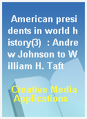 American presidents in world history(3)  : Andrew Johnson to William H. Taft