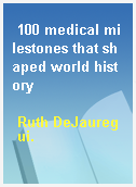 100 medical milestones that shaped world history