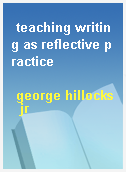teaching writing as reflective practice