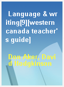 Language & writing[9][western canada teacher