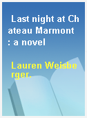 Last night at Chateau Marmont  : a novel