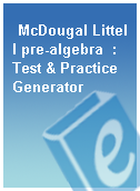 McDougal Littell pre-algebra  : Test & Practice Generator