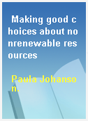 Making good choices about nonrenewable resources