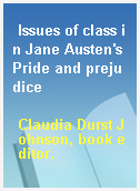 Issues of class in Jane Austen
