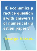 IB economics practice questions with answers for numerical question paper 3