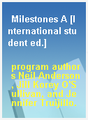 Milestones A [International student ed.]