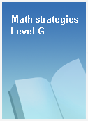 Math strategies Level G